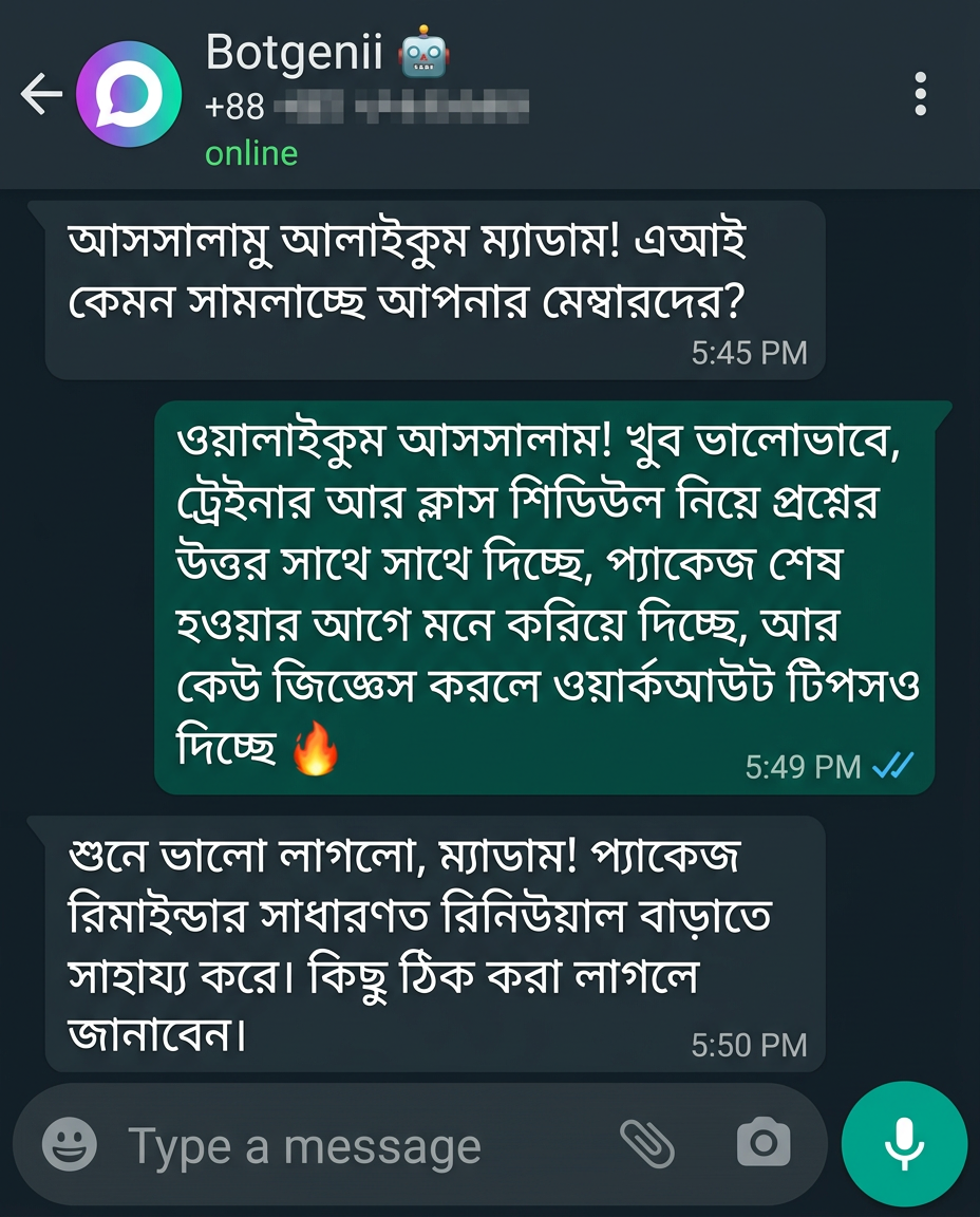 WhatsApp conversation with Botgenii AI for Estate Agency, Birmingham UK